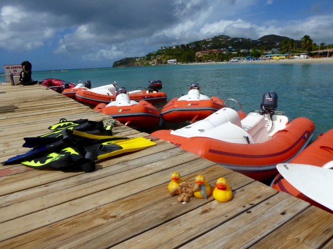 Mini Speedboats and snorkeling equipment
